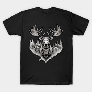 Elk deer nature Scandinavian forest T-Shirt